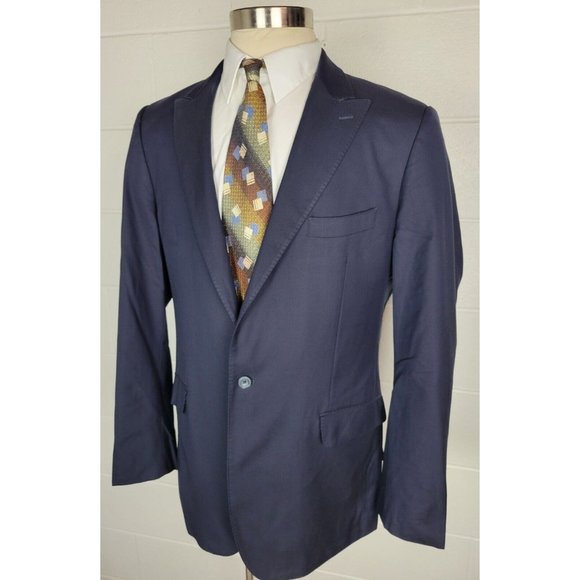 Revenge for J Hilburn Navy Super 150s Wool Blazer Vitale Barberis 44 Custom - Picture 2 of 13